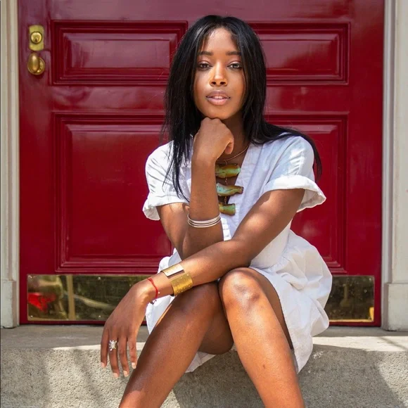 WHITE LINEN DRESS - Picture 5 of 9